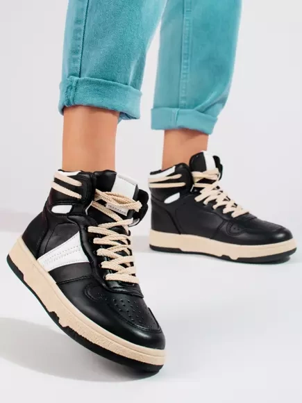 Dámské sneakersy Shelovet vysoké černé 