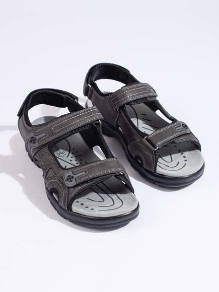 Pánské šedé sportovní sandály na suchý zip