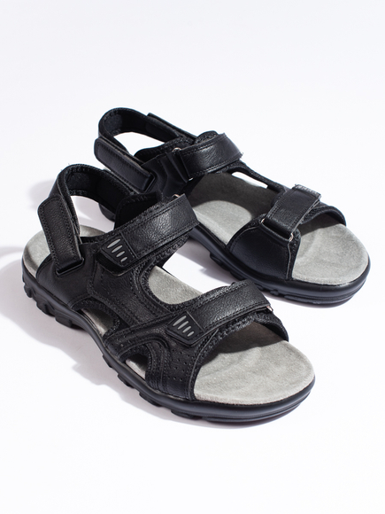 Pohodlné pánské černé sandály na suchý zip