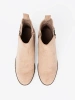 Béžové dámské kotníkové boty na pohodlném nízkém klínku