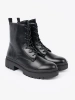 Černé šněrovací dámské kotníkové boty