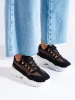 Sneakersy dámské černé se vzorem