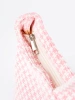 Růžová kostkovaná plážová taška