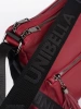 Červená dámská taška typu batoh s třásněmi