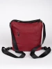 Červená dámská taška typu batoh s třásněmi