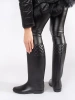 Černé matné dámské vysoké holínky