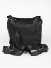 Černá dámská taška typu batoh s třásněmi