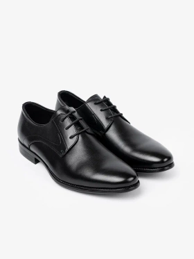 Elegantní pánské polobotky v klasické černé s jemným leskem