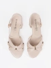 Sandály na sloupkovém podpatku béžové