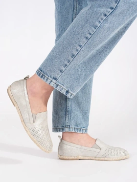 Stříbrné ploché espadrilky