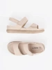 Světle béžové dámské sandály na suchý zip