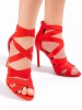 Červené sandálky na podpatku Potocki