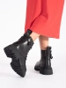 Kožené černé kotníkové boty dámské