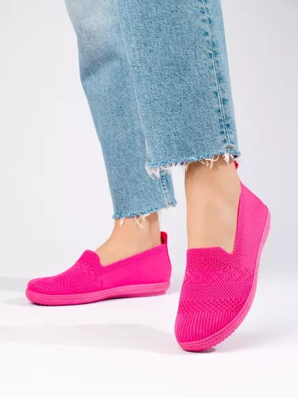 Dámské textilní slip-on tenisky  růžové