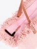 Růžová plážová taška s třásněmi Summer