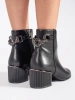 Černé kotníkové dámské boty na elegantním podpatku