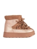 Hnědé šněrovací dámské sněhule na hrubé podrážce