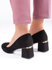 Černé semišové lodičky na podpatku