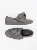 Šedé nazouvací tenisky s mašlí