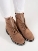 Béžové kotníkové boty na šněrování
