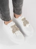 Bílé sneakersy na platformě zdobené medvídkem