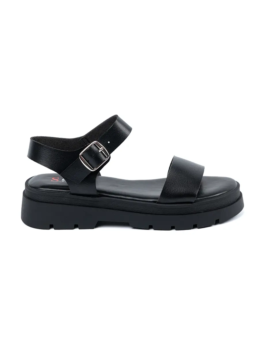 Sandály dámské černé na platformě