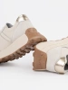 Béžové kožené sneakersy na hrubé podrážce