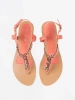 Koralové sandály japonky s řetízkem