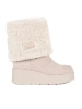 Béžové zateplené dámské kozačky na klínku