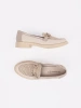 Světle béžové mokasíny s koženou stélkou